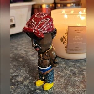 Tupac Figurine with Red Bandana and Yellow Shoes 🎤